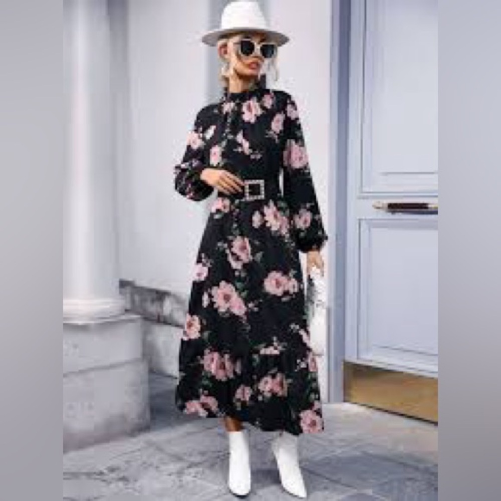 NANETTE LEPORE HIGH LOW FLORAL PRINT MAXI DRESS WOMENS SIZE 8
